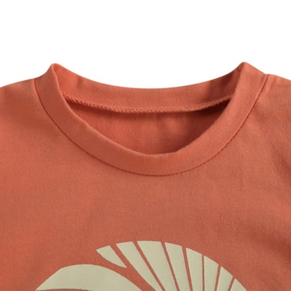 Retro Here Comes The Sun Short Set Sz 2T Peach Beige Muslin Gauze Neutral 2Pc